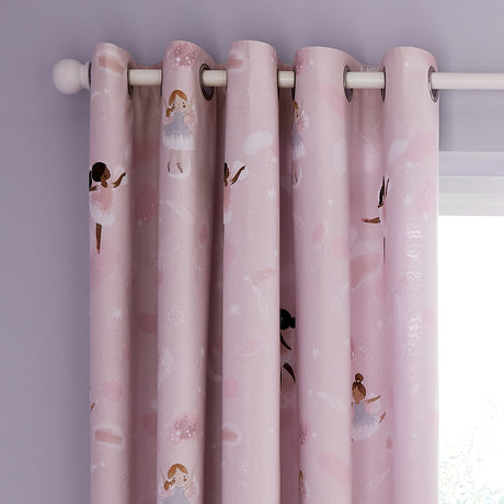 Catherine Lansfield Dancing Fairies Kids Eyelet Curtains Polycotton