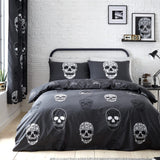 Catherine Lansfield Skulls Duvet Cover Set - Skulls Duvet Set (Double)