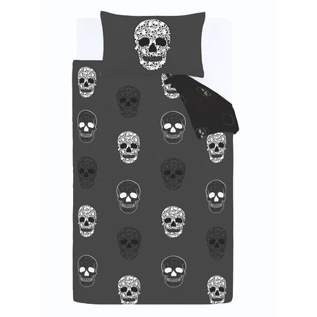 Catherine Lansfield Skulls Duvet Cover Set - Skulls Duvet Set (Single)