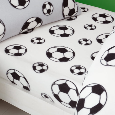 Catherine Lansfield Football Fleece 25cm Deep Fitted Sheet