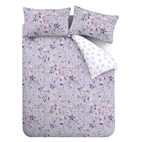 Catherine Lansfield Isadora Floral Lilac Duvet Cover Bedding Set