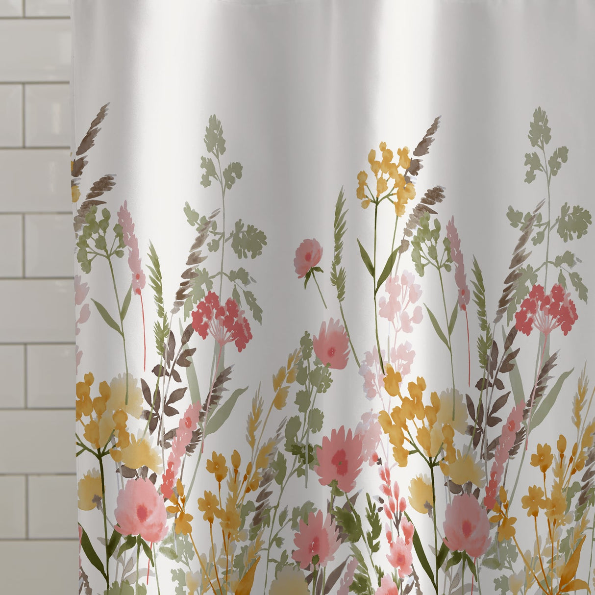 Catherine Lansfield Enchanted Twilight Animals Shower Curtain - Countryside Floral Shower Curtain