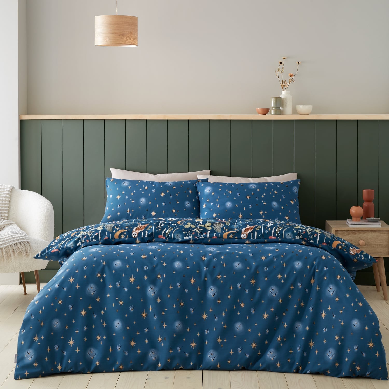 Catherine Lansfield Enchanted Twilight Animals Duvet Cover Set - Enchanted Twilight Animals Navy Duvet Set