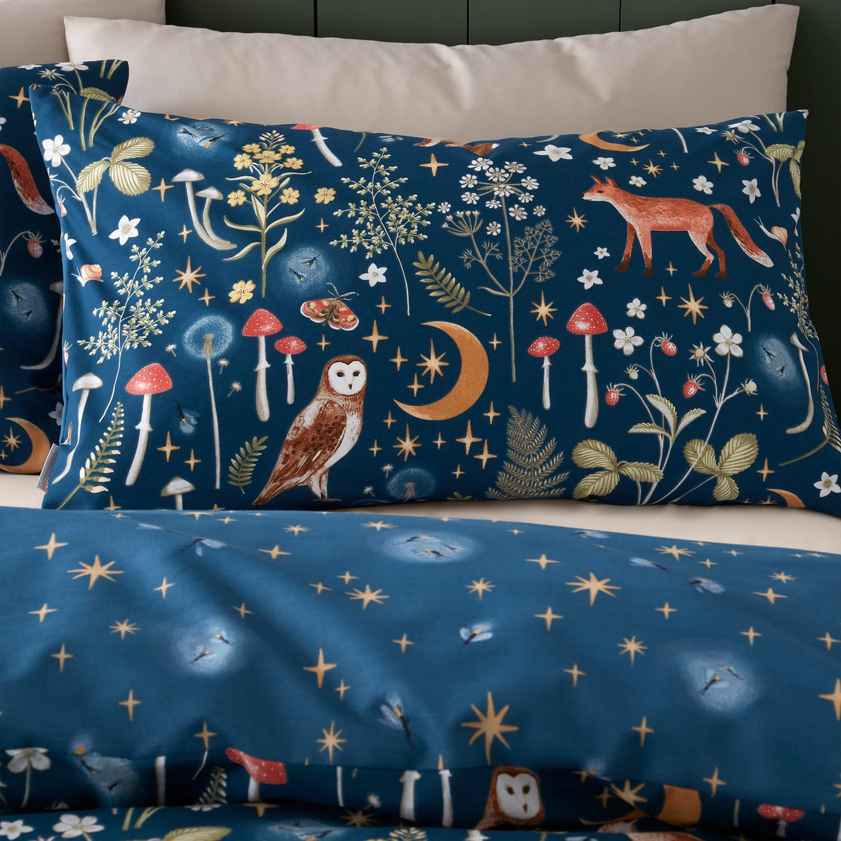 Catherine Lansfield Enchanted Twilight Animals Duvet Cover Set - Enchanted Twilight Animals Navy Duvet Set