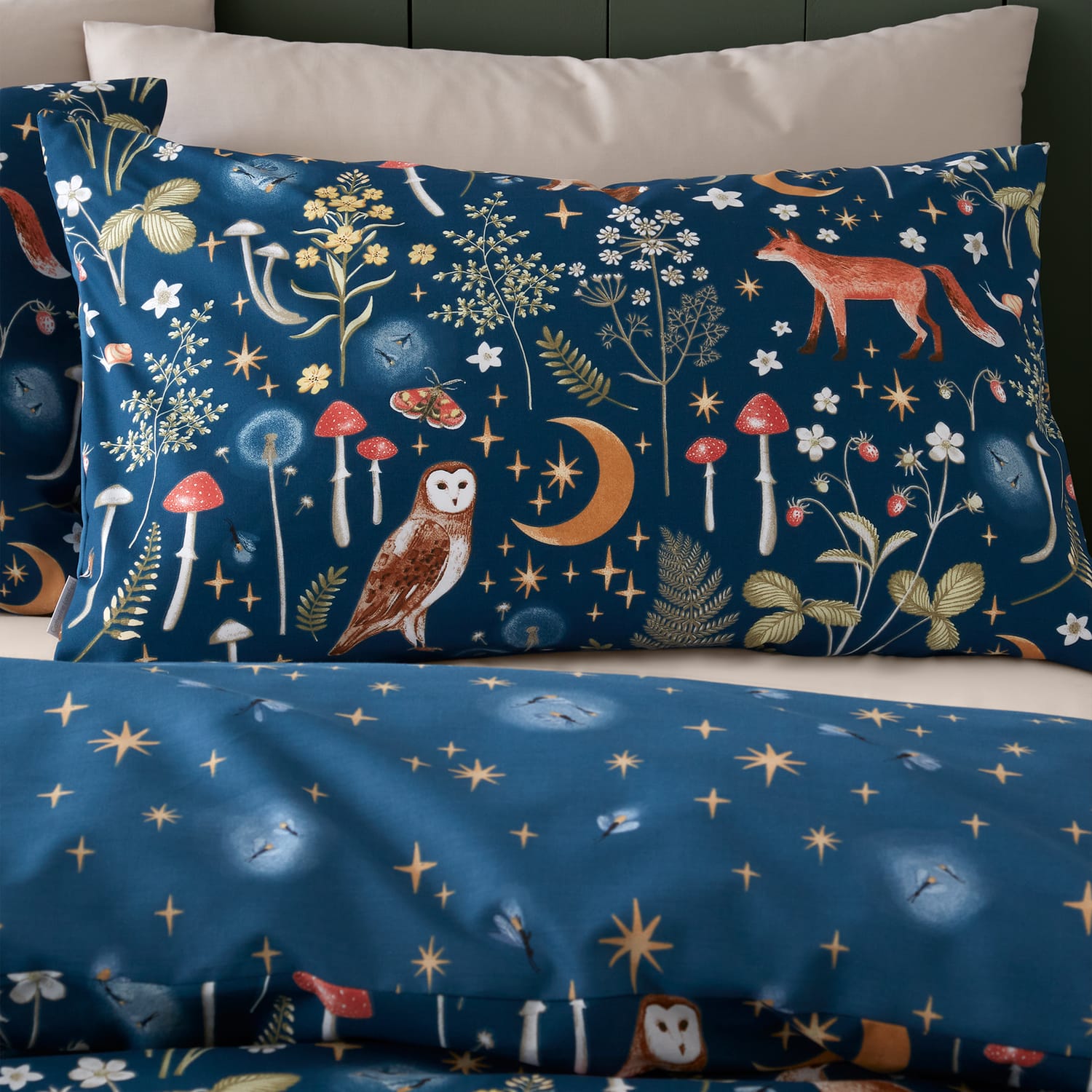 Catherine Lansfield Enchanted Twilight Animals Duvet Cover Set - Enchanted Twilight Animals Navy Duvet Set