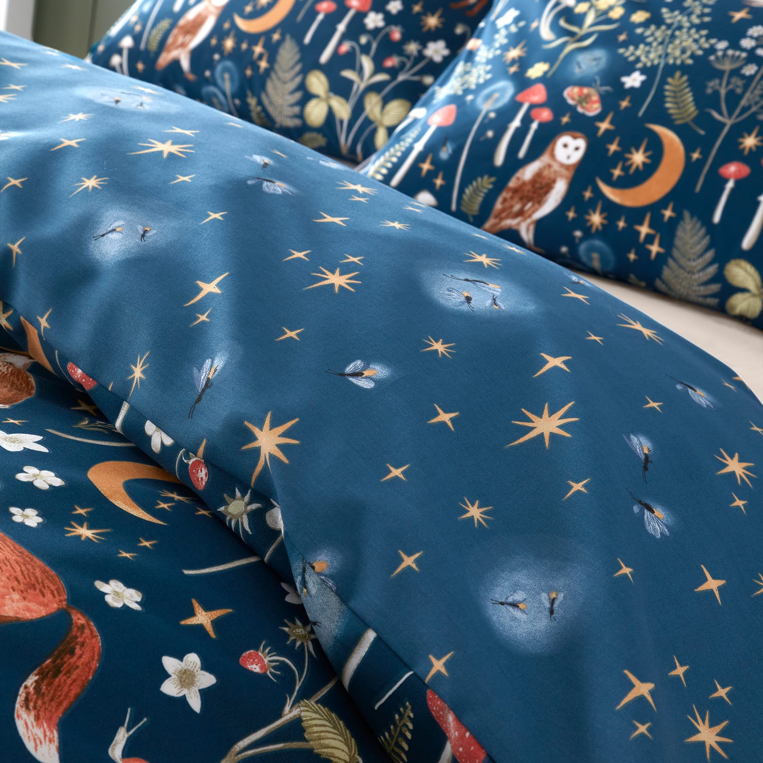 Catherine Lansfield Enchanted Twilight Animals Duvet Cover Set - Enchanted Twilight Animals Navy Duvet Set