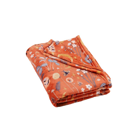 Catherine Lansfield Enchanted Twilight Animals Fleece Throw – Burnt Orange – 130cm x 170cm - Enchanted Twilight Burnt Orange