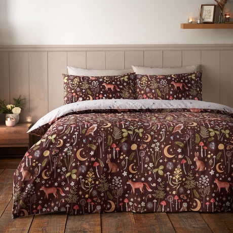 Catherine Lansfield Enchanted Twilight Animals Shower Curtain - Enchanted Twilight Chocolate
