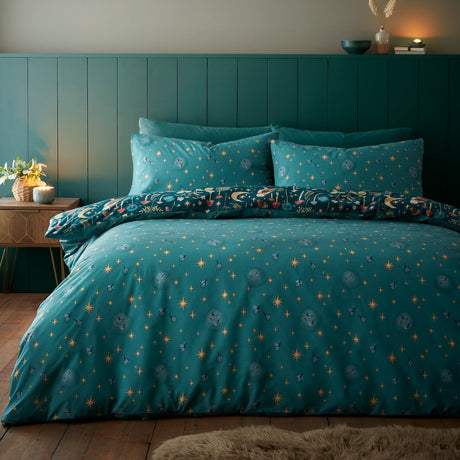 Catherine Lansfield Enchanted Twilight Animals Duvet Cover Set - Enchanted Twilight Forest Green Duvet Set