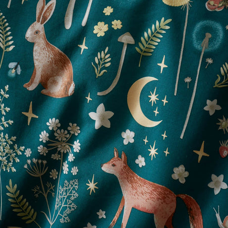 Catherine Lansfield Enchanted Twilight Animals Duvet Cover Set - Enchanted Twilight Forest Green Duvet Set