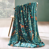 Catherine Lansfield Enchanted Twilight Animals Fleece Throw – Forest Green – 130cm x 170cm