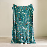 Catherine Lansfield Enchanted Twilight Animals Fleece Throw – Forest Green – 130cm x 170cm - Enchanted Twilight Forest Green