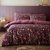 Catherine Lansfield Enchanted Twilight Animals Duvet Cover Set - Enchanted Twilight Plum Duvet Set