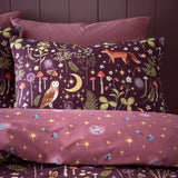 Catherine Lansfield Enchanted Twilight Animals Duvet Cover Set - Enchanted Twilight Plum Duvet Set