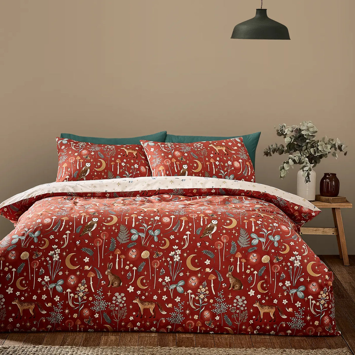 Catherine Lansfield Enchanted Twilight Animals Reversible Duvet Cover Set - Lilac image 7