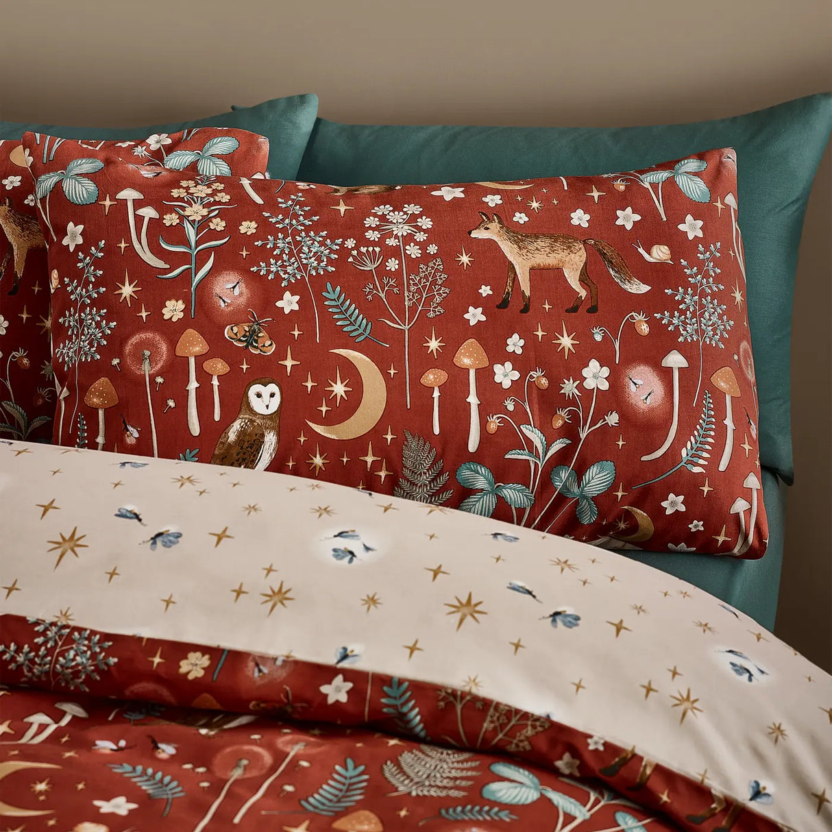 Catherine Lansfield Enchanted Twilight Animals Reversible Duvet Cover Set - Lilac image 9