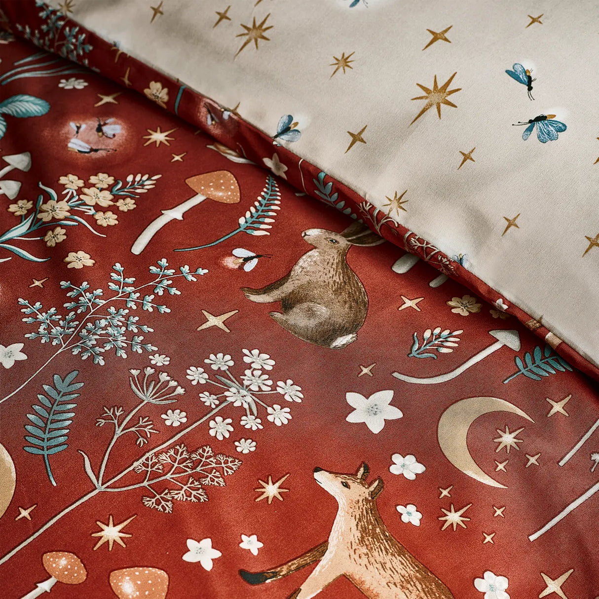 Catherine Lansfield Enchanted Twilight Animals Reversible Duvet Cover Set - Burnt Orange image 8