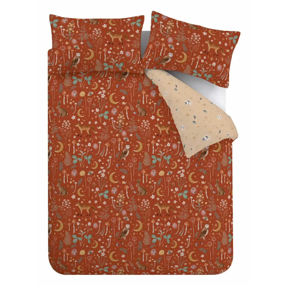 Catherine Lansfield Enchanted Twilight Animals Reversible Duvet Cover Set - Burnt Orange image 11
