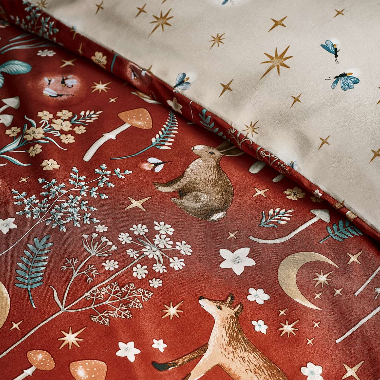 Catherine Lansfield Enchanted Twilight Animals Duvet Cover Set - Enchated Twilight Burnt Orange Duvet Set
