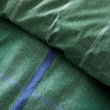 Catherine Lansfield Melrose Tweed Check Brushed Cotton Flannelette Duvet Cover - Green - Brushed Melrose Tweed Green Duvet Set