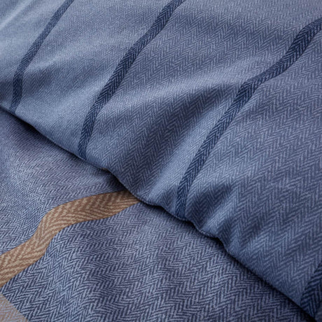 Catherine Lansfield Brushed Melrose Tweed Check Duvet Cover Set - Melrose Check Blue Duvet Set