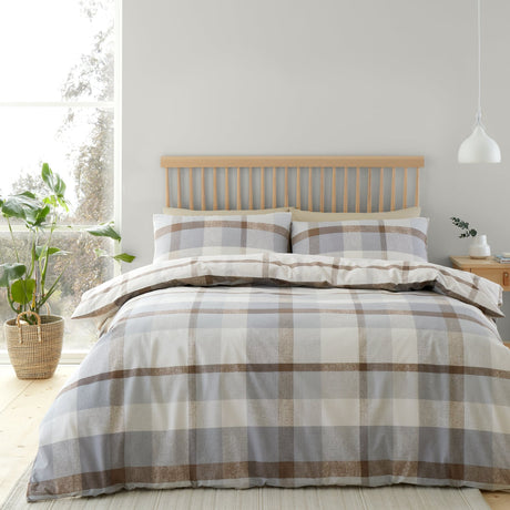 Catherine Lansfield Brushed Check Brushed Cotton Flannelette Duvet Cover Set