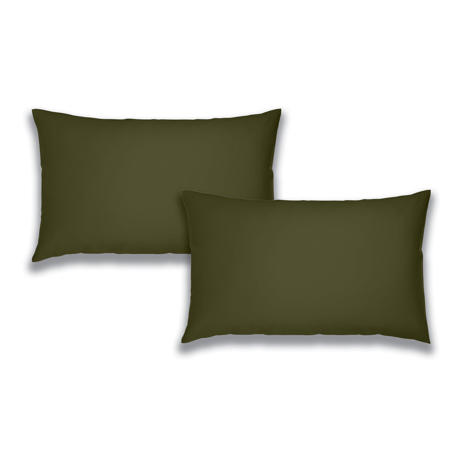 Catherine Lansfield Brushed Cotton Pillowcases - Brushed Cotton Green Standard Pillowcase Pair
