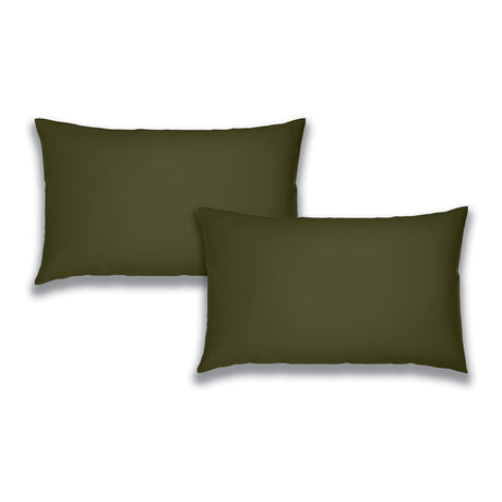 Catherine Lansfield Brushed Cotton Pillowcases - Brushed Cotton Green Standard Pillowcase Pair