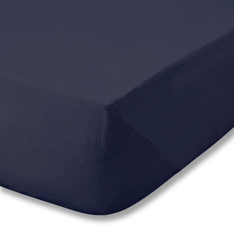 Catherine Lansfield Brushed Cotton 32cm Deep Fitted Sheet - Brushed Cotton Navy Fitted Sheet