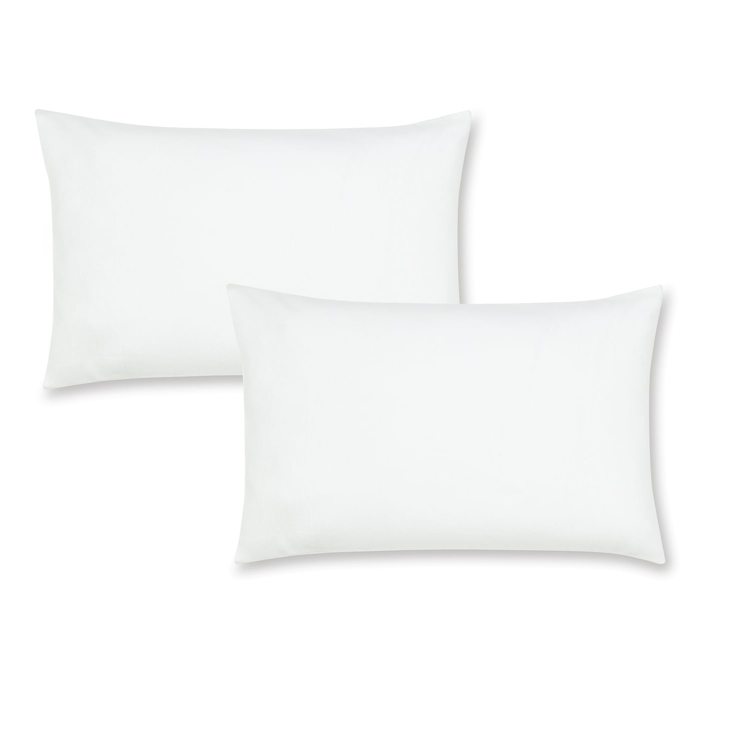 Catherine Lansfield Brushed Cotton Pillowcases - Brushed Cotton White Pillowcase Pair