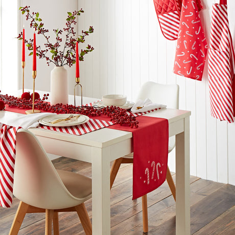 Catherine Lansfield Christmas Candy Cane Duvet Cover Set - Candy Cane Dining Group