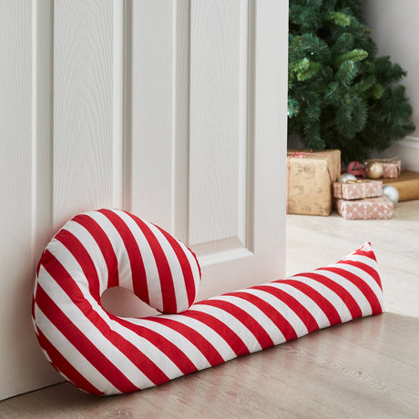 Catherine Lansfield Christmas Candy Cane Festive Draught Excluder