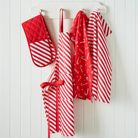 Catherine Lansfield Christmas Candy Cane Duvet Cover Set - Candy Cane Kitchen Group