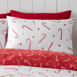Catherine Lansfield Christmas Candy Cane Duvet Cover Set - Christmas Candy Cane Duvet Set