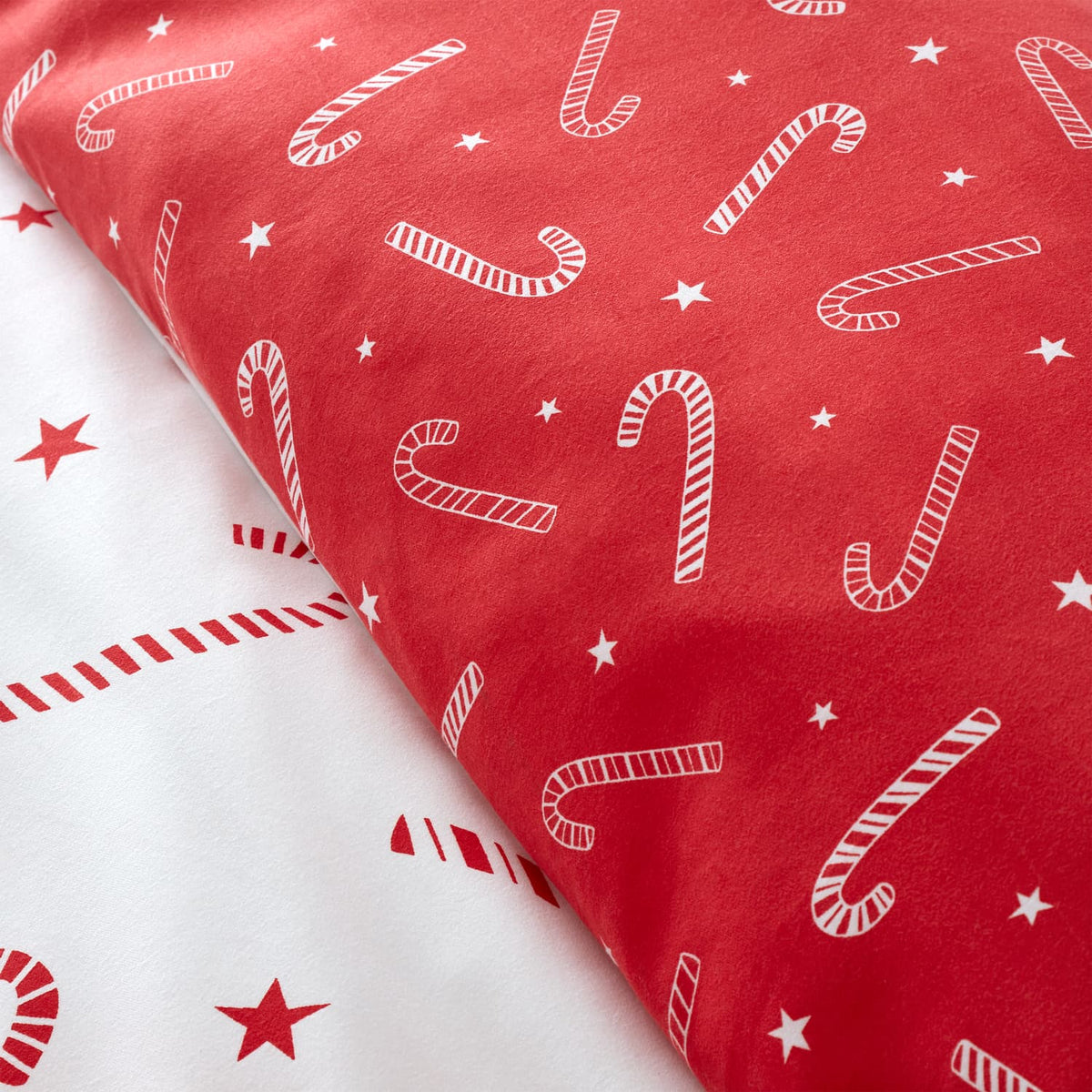 Catherine Lansfield Christmas Candy Cane Duvet Cover Set - Christmas Candy Cane Duvet Set