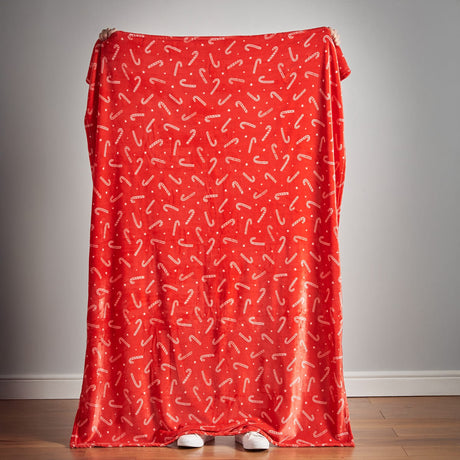 Catherine Lansfield Christmas Candy Cane Throw - Christmas Candy Cane Throw