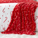 Catherine Lansfield Christmas Candy Cane Throw - Christmas Candy Cane Throw