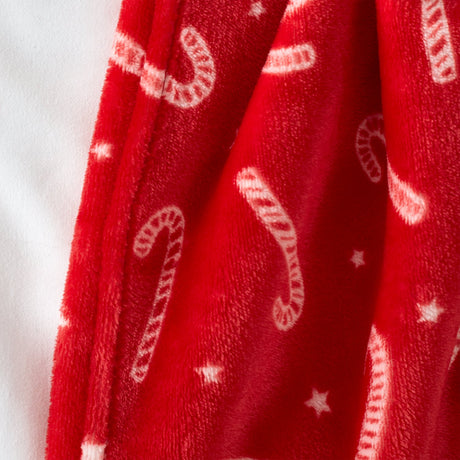 Catherine Lansfield Christmas Candy Cane Throw - Christmas Candy Cane Throw