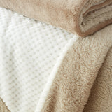 Catherine Lansfield Larsson Geo Cosy Throw 130cm x 170cm - Cosy Larsson Geo Fleece Throw Natural