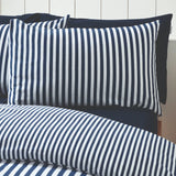 Catherine Lansfield Brushed Stripe Brushed Cotton Flannelette Duvet Cover - Navy Blue image 2