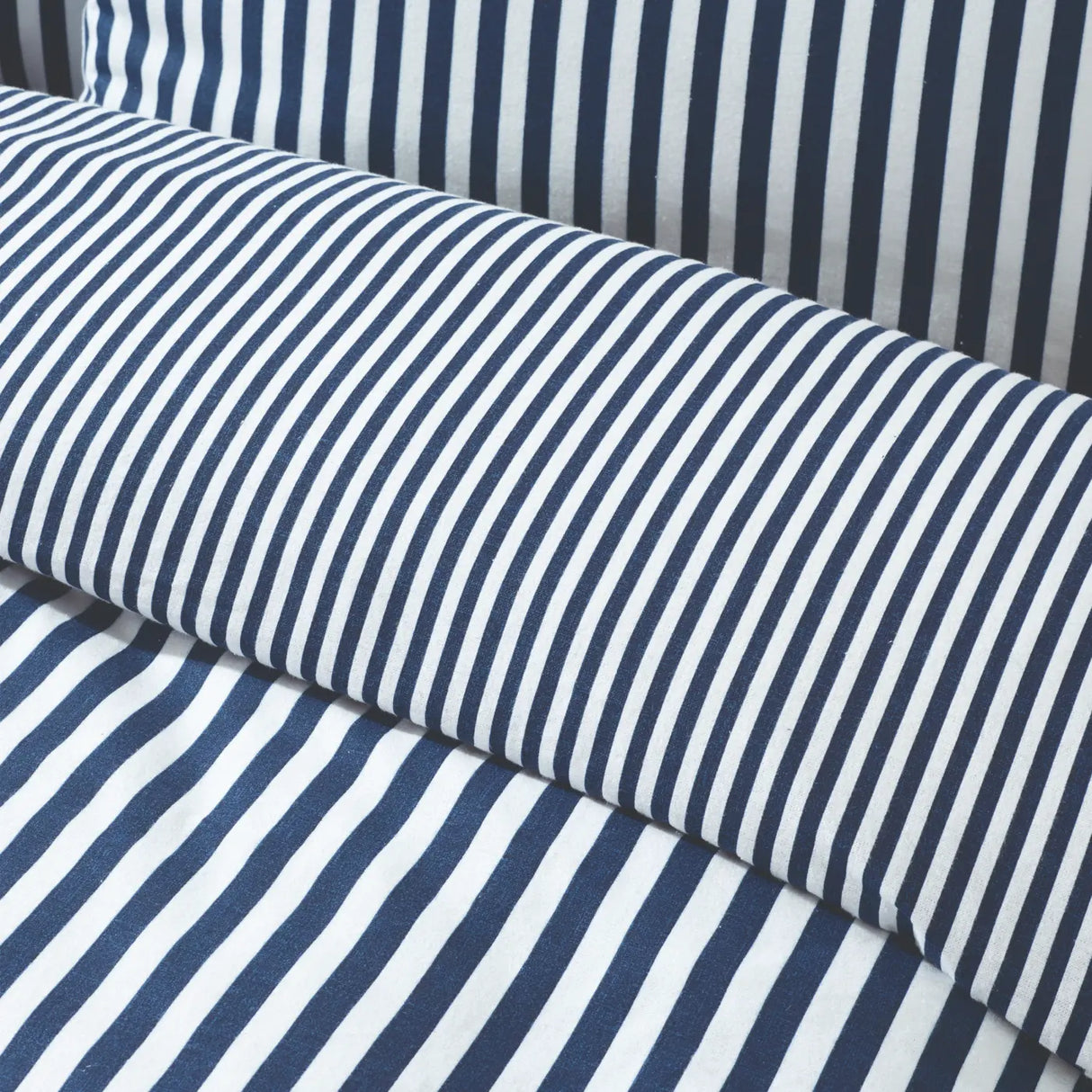 Catherine Lansfield Brushed Stripe Brushed Cotton Flannelette Duvet Cover - Navy Blue image 3