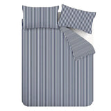 Catherine Lansfield Brushed Stripe Brushed Cotton Flannelette Duvet Cover - Navy Blue image 5