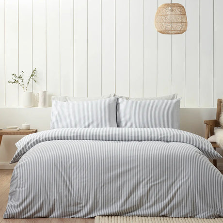 Brushed Stripe Flannelette Duvet Cover by Catherine Lansfield