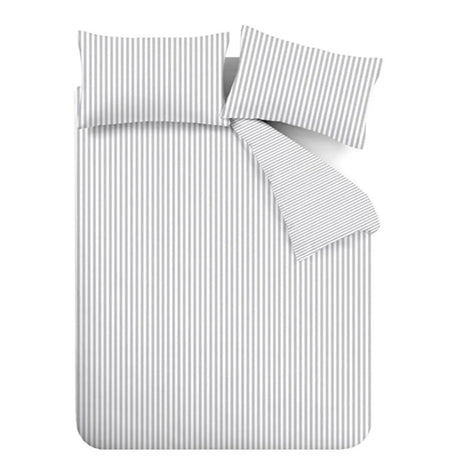 Catherine Lansfield Brushed Stripe Brushed Cotton Flannelette Duvet Cover - Silver Grey image 11
