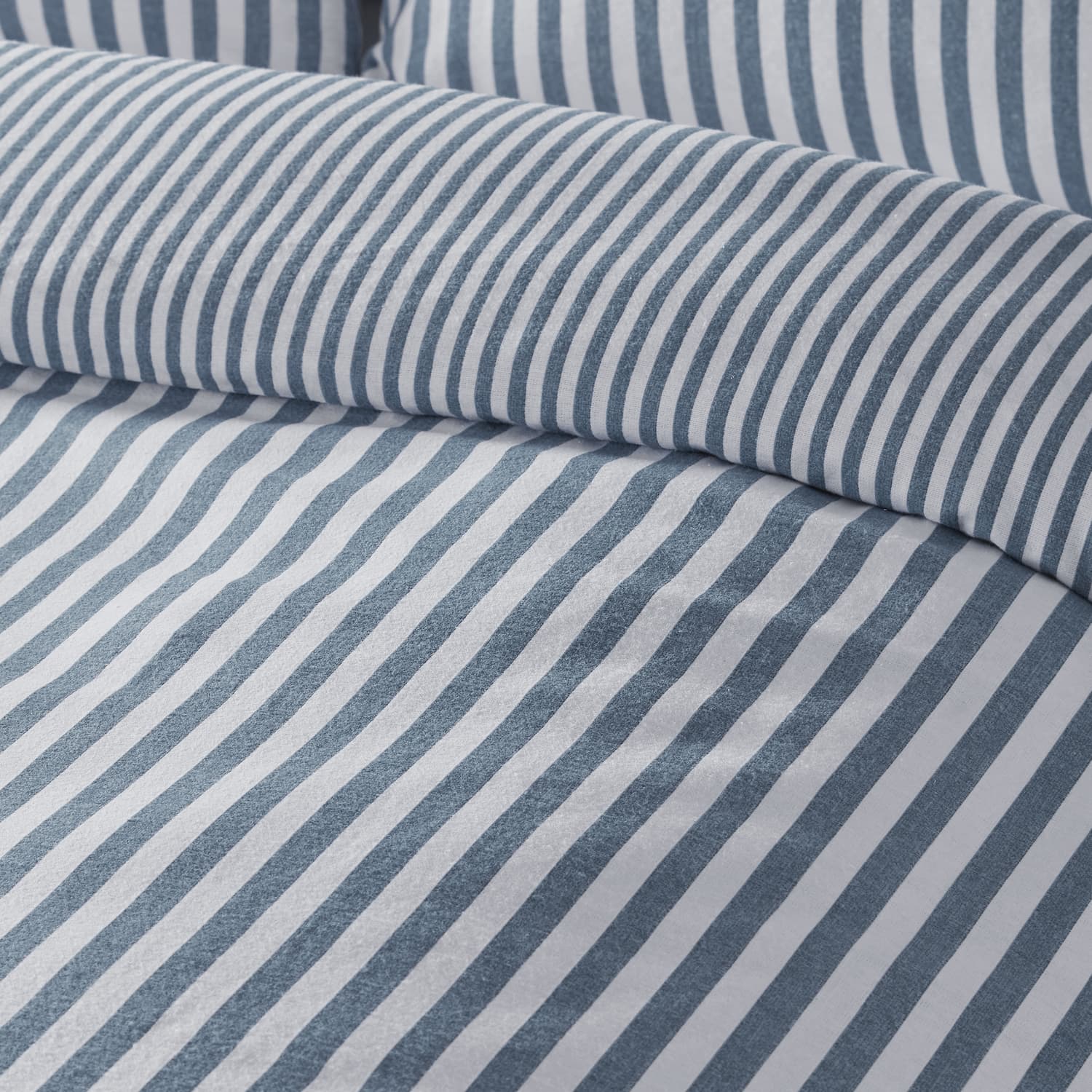 Catherine Lansfield Brushed Stripe Duvet Cover Set Blue - Brushed Stripe Duvet Set Blue