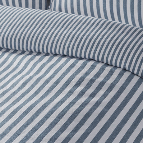 Catherine Lansfield Brushed Stripe Duvet Cover Set Blue - Brushed Stripe Duvet Set Blue