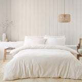 Catherine Lansfield Brushed Stripe Duvet Cover Set Natural - Brushed Stripe Duvet Set Natural