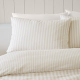 Catherine Lansfield Brushed Stripe Duvet Cover Set Natural - Brushed Stripe Duvet Set Natural
