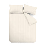 Catherine Lansfield Brushed Stripe Duvet Cover Set Natural - Brushed Stripe Duvet Set Natural