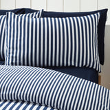 Catherine Lansfield Brushed Stripe Duvet Cover Set Navy Blue - Brushed Stripe Navy Duvet Set